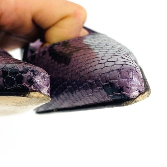 Coach Alena Snakeskin Purple Leather Pointy Slingbacks Heels Womens Size 6.5 B - Picture 11 of 12